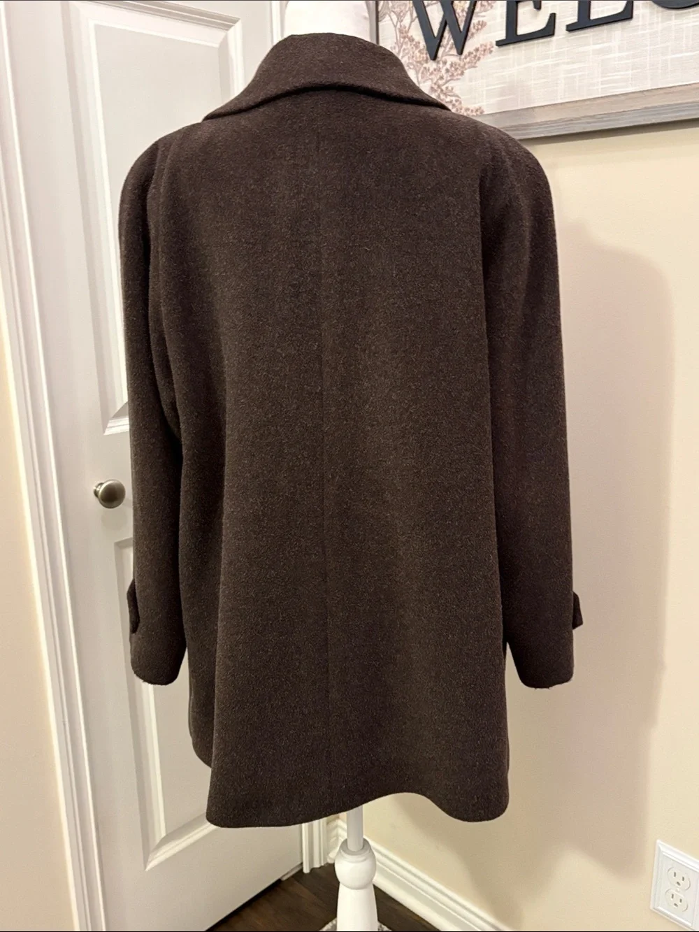 Jones New York Chocolate Brown Pea Coat 14P Car Coat NNT